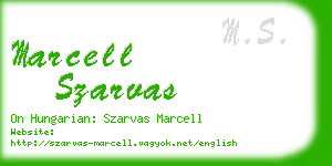 marcell szarvas business card
